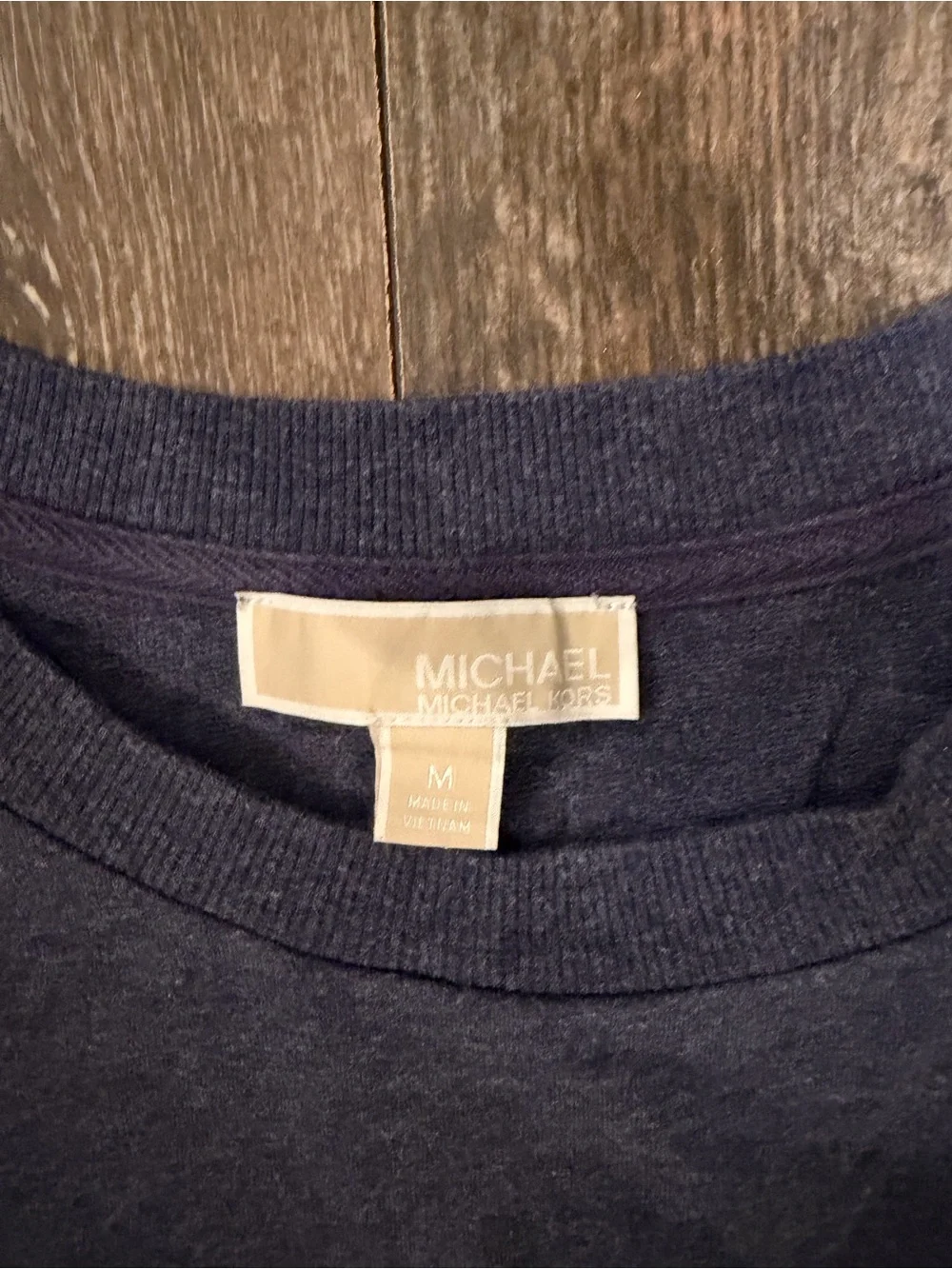Michael Kors Navy Sweatshirt with Gold MK Zip Charms
